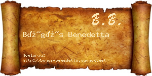 Bögös Benedetta névjegykártya